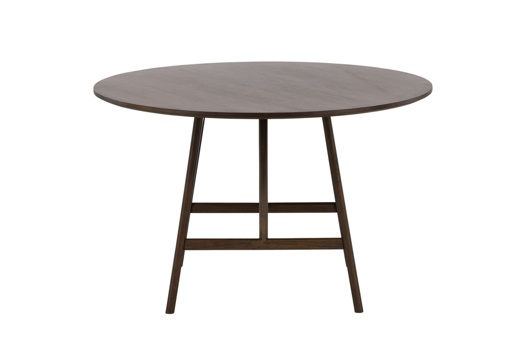 Venture Home Kaseidon Dining Table - Round - Rubberwood / Dark Brown MDF