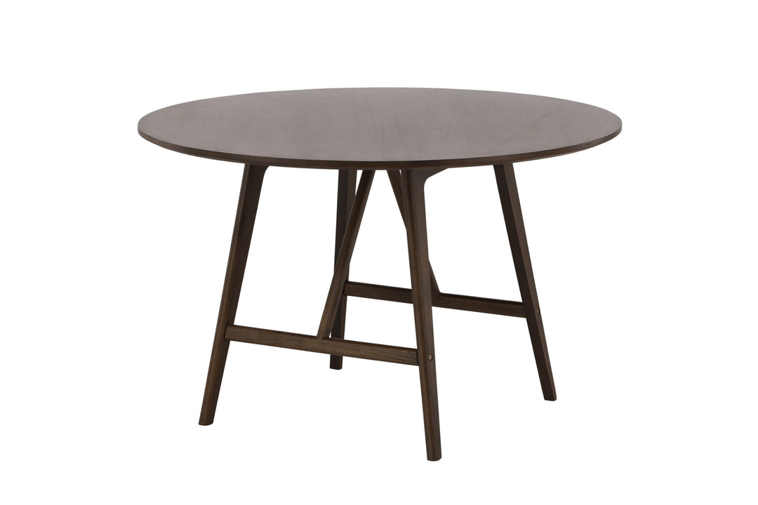 Venture Home Kaseidon Dining Table - Round - Rubberwood / Dark Brown MDF