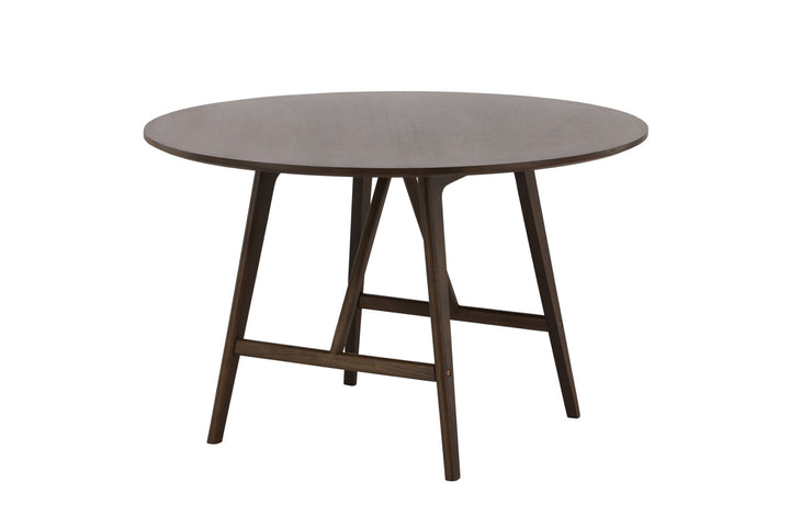 Venture Home Kaseidon Dining Table - Round - Rubberwood / Dark Brown MDF