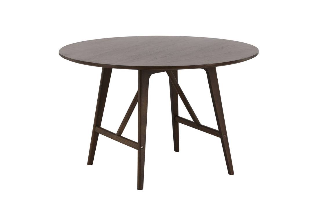Venture Home Kaseidon Dining Table - Round - Rubberwood / Dark Brown MDF