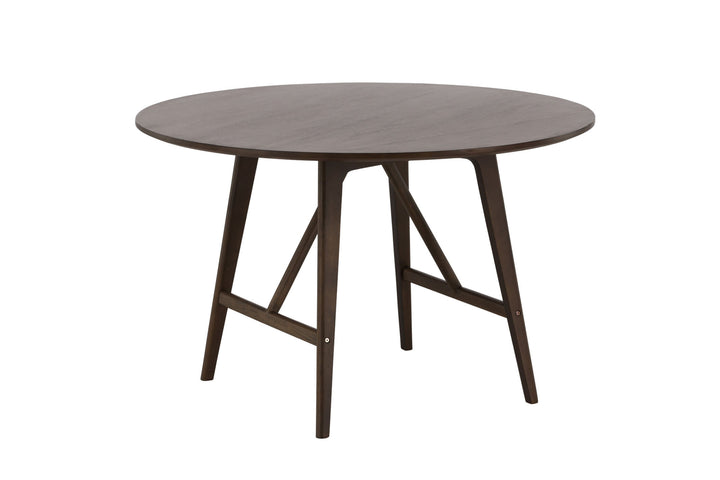 Venture Home Kaseidon Dining Table - Round - Rubberwood / Dark Brown MDF