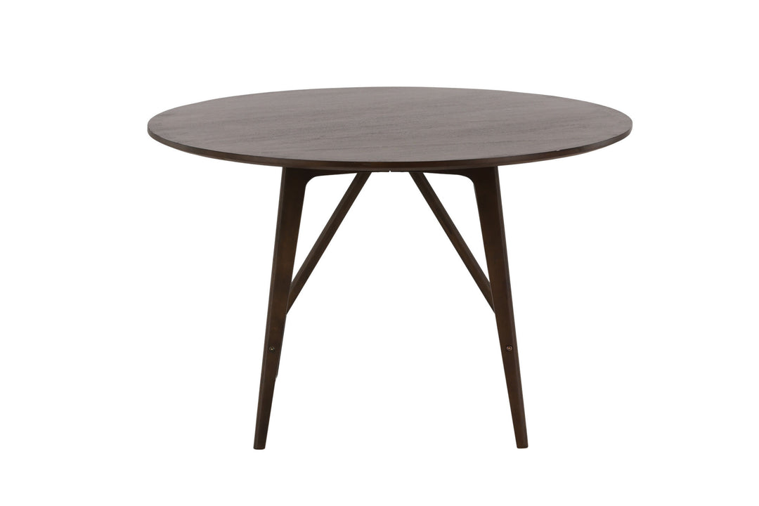 Venture Home Kaseidon Dining Table - Round - Rubberwood / Dark Brown MDF