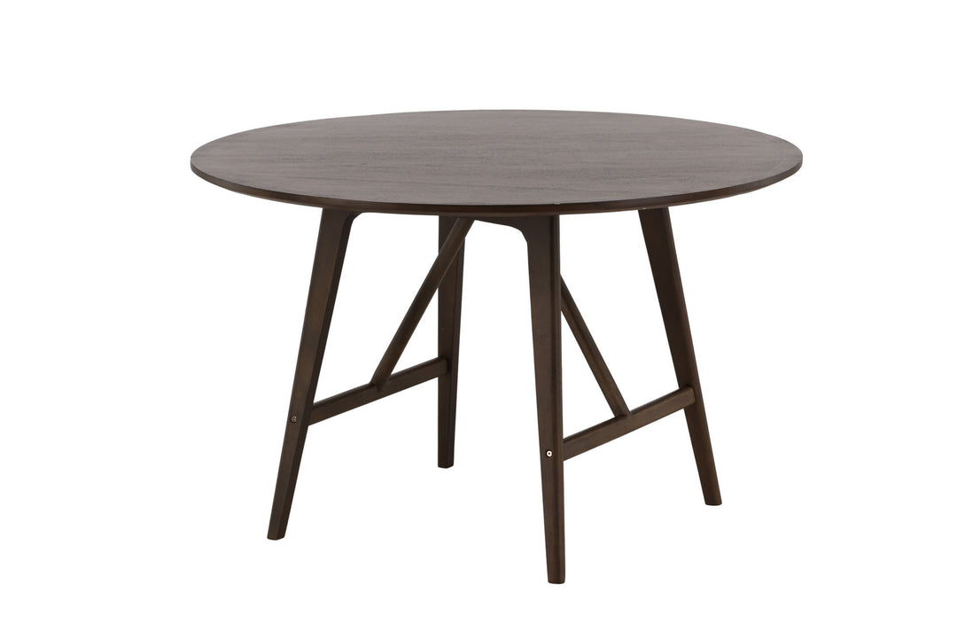 Venture Home Kaseidon Dining Table - Round - Rubberwood / Dark Brown MDF