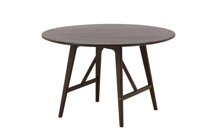Venture Home Kaseidon Dining Table - Round - Rubberwood / Dark Brown MDF
