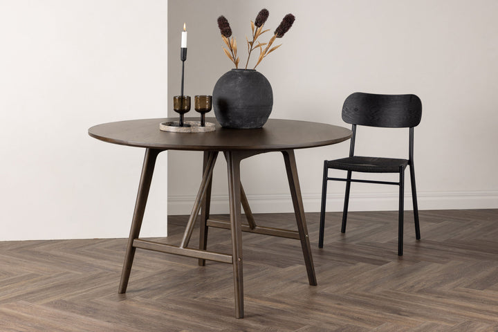 Venture Home Kaseidon Dining Table - Round - Rubberwood / Dark Brown MDF