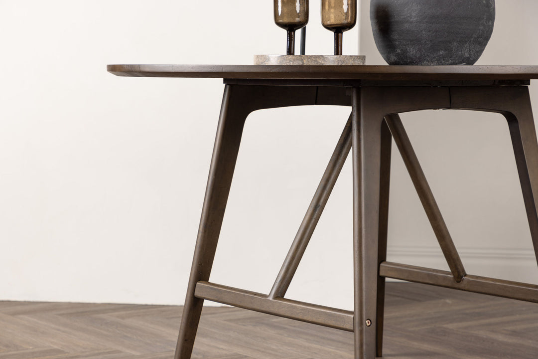Venture Home Kaseidon Dining Table - Round - Rubberwood / Dark Brown MDF