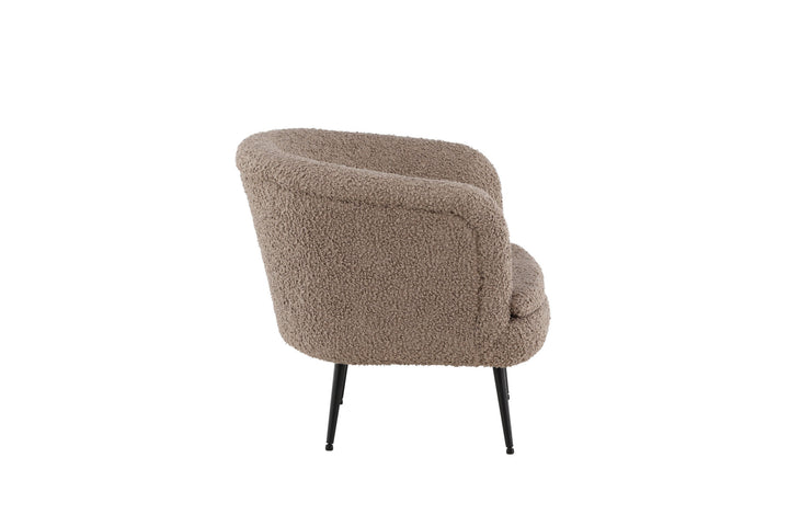 Vind Nordkoster Single Sofa - Matte Black / Dark Beige Teddy