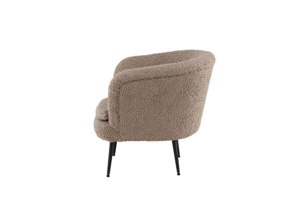 Vind Nordkoster Single Sofa - Matte Black / Dark Beige Teddy