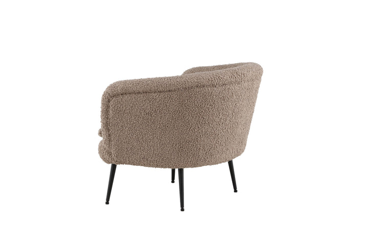 Vind Nordkoster Single Sofa - Matte Black / Dark Beige Teddy
