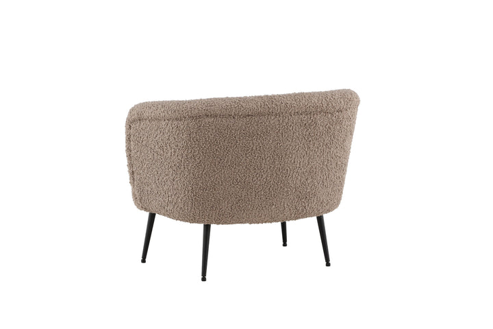 Vind Nordkoster Single Sofa - Matte Black / Dark Beige Teddy