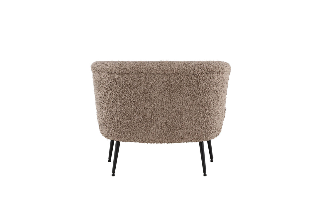 Vind Nordkoster Single Sofa - Matte Black / Dark Beige Teddy