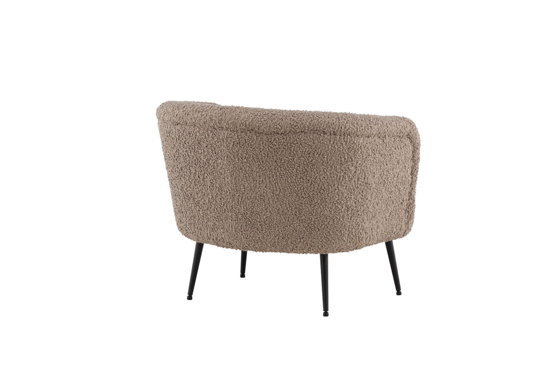 Vind Nordkoster Single Sofa - Matte Black / Dark Beige Teddy