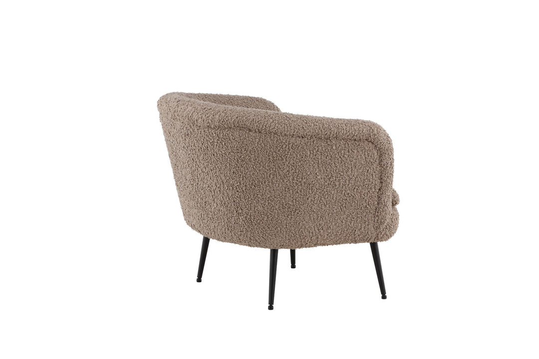 Vind Nordkoster Single Sofa - Matte Black / Dark Beige Teddy