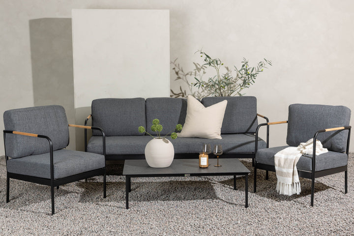 Venture Home Pehnna Sofaset Loungeset Steel - Black / Dark grey