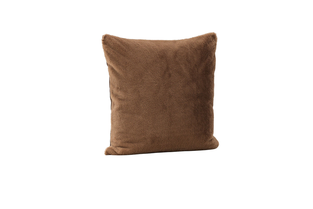 Venture Home Thea Cushion Cover Rabbit fur/Poly Velvet - Brown 50x50