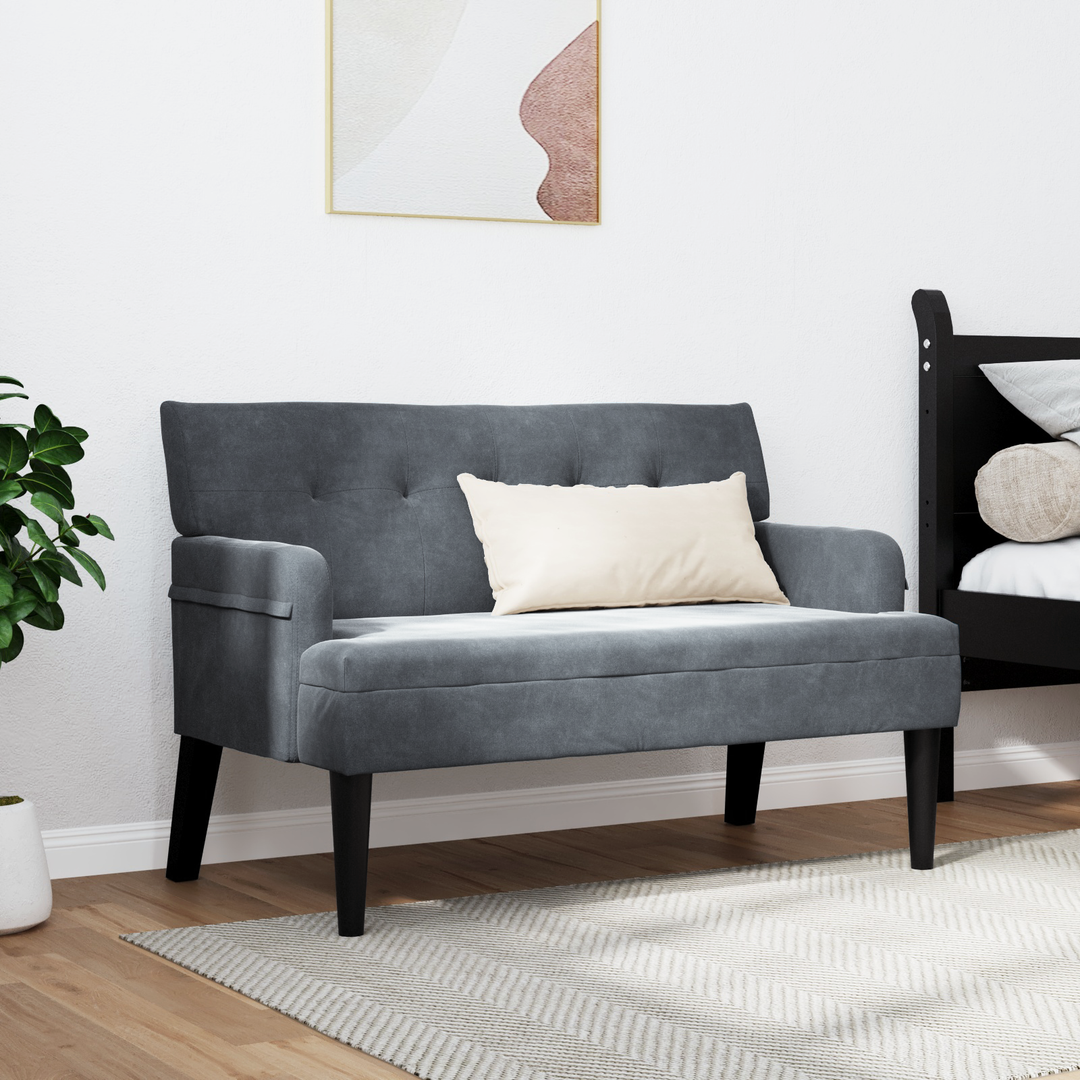 Chesterfield bænk Mørkegrå 112 x 65,5 x 75 cm Fløjl