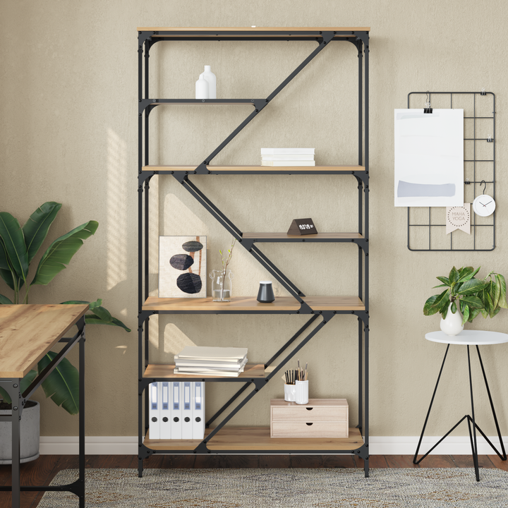 Bogreol Artisan Egetræ 91 x 36 x 176 cm Konstrueret træ