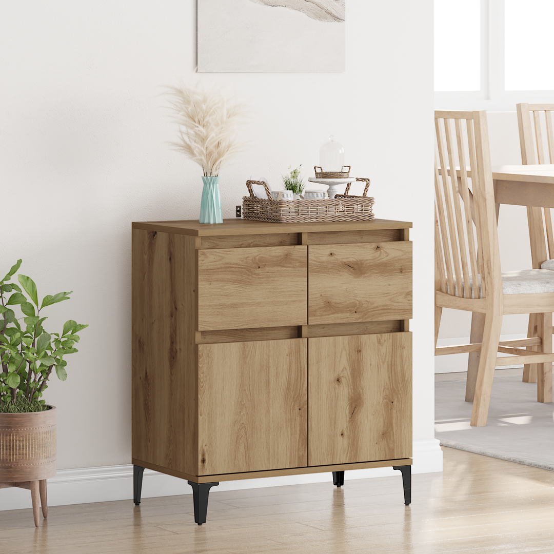 Sideboard Artisan Egetræ 60 x 35 x 70 cm Ingeniørt træ og jern