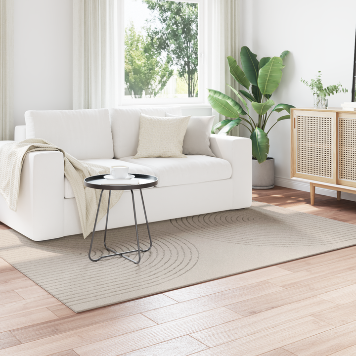 Områdetæpper Rektangulær GALATI Creme 170 x 120 cm Polyester