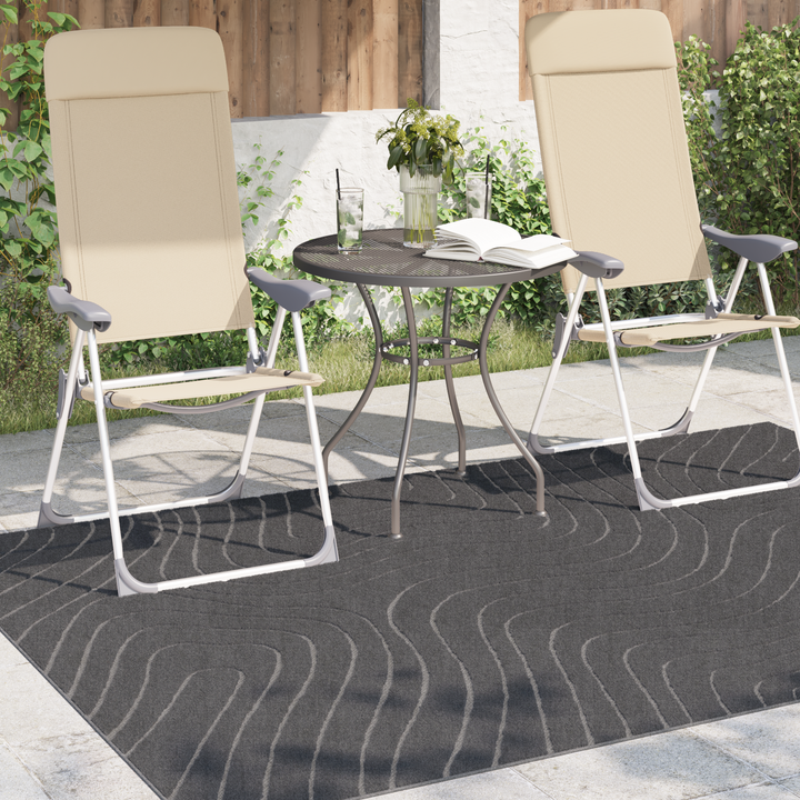 Områdetæpper PALMERAS Antracit 170 x 120 cm Polyester