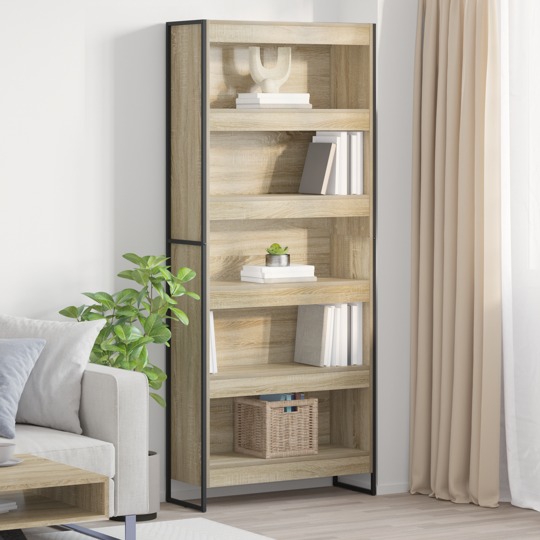 Bogskab 80 x 30 x 189,5 cm Konstrueret træ Sonoma