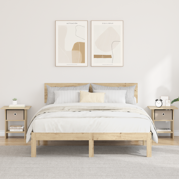Sengebord 2 pcs Sonoma eg 41 x 40 x 45 cm Konstrueret træ