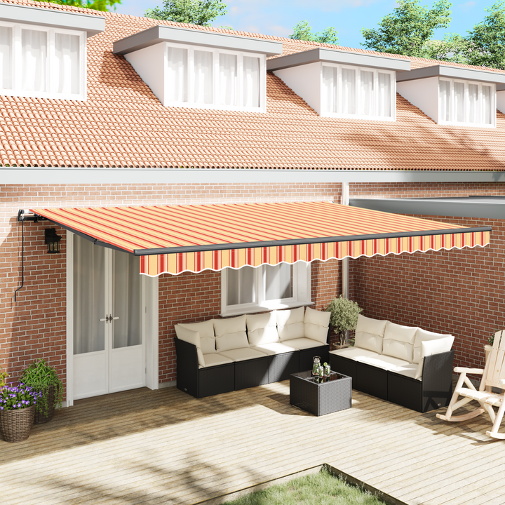Udtrækkelig markise Gul og orange 500 × 350 cm