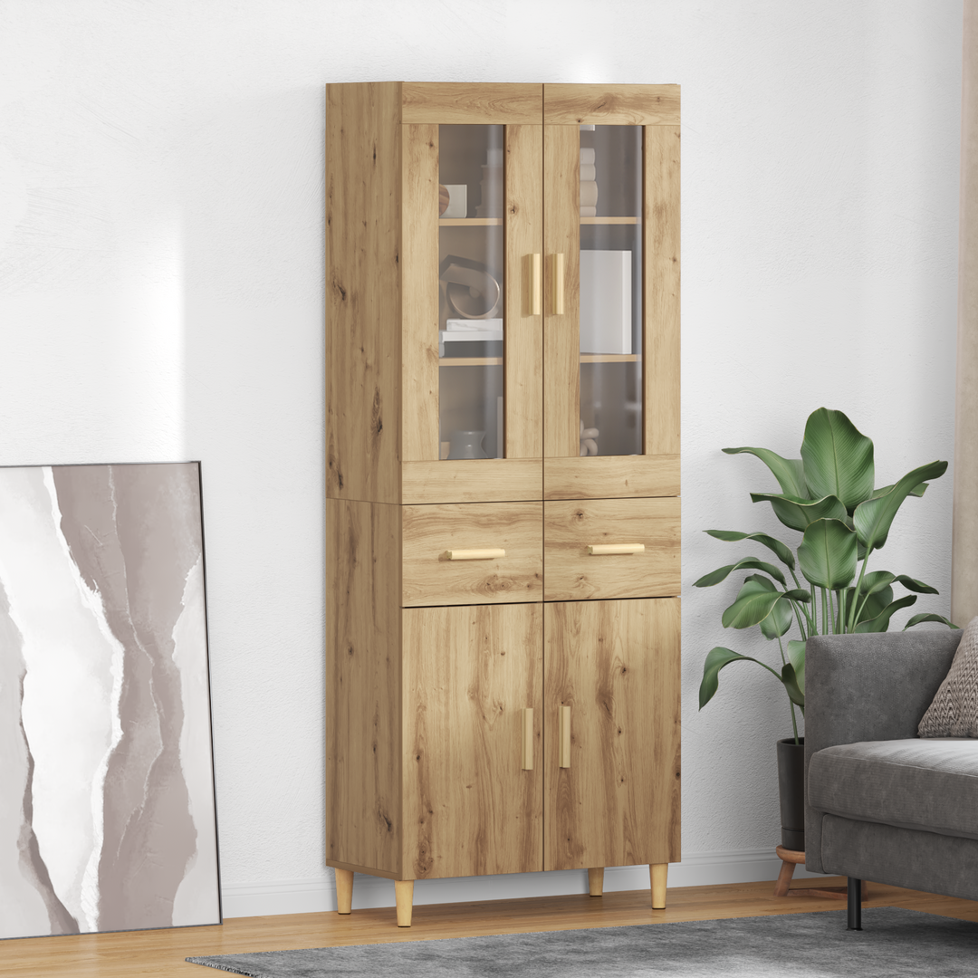 Highboard Artisan Egetræ 69,5 x 34 x 180 cm Konstrueret træ