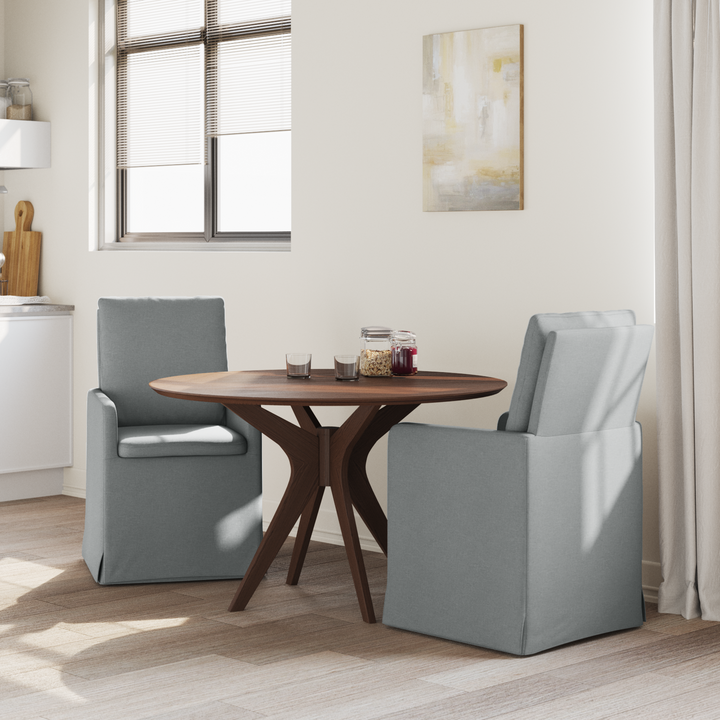 Spisestole 2 pcs Lysegrå 57 x 67 x 98 cm Stof