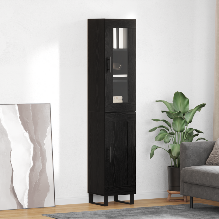 Highboard Sort eg 34,5 x 34 x 180 cm Konstrueret træ