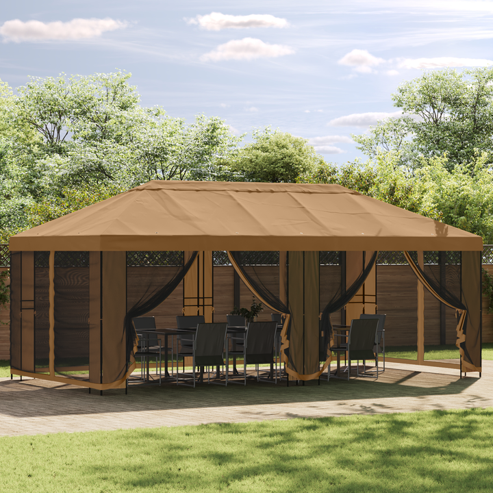 Gazebo Ramme 6 x 3 m Sort Stål