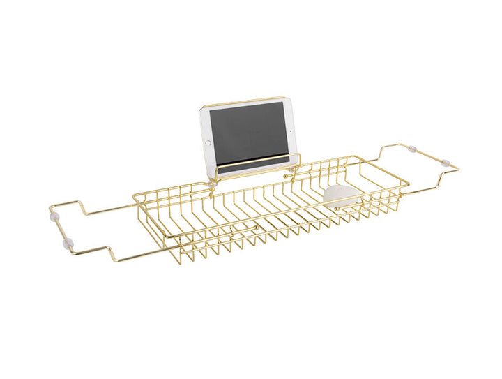 present time Bath tub caddy iron gold plated