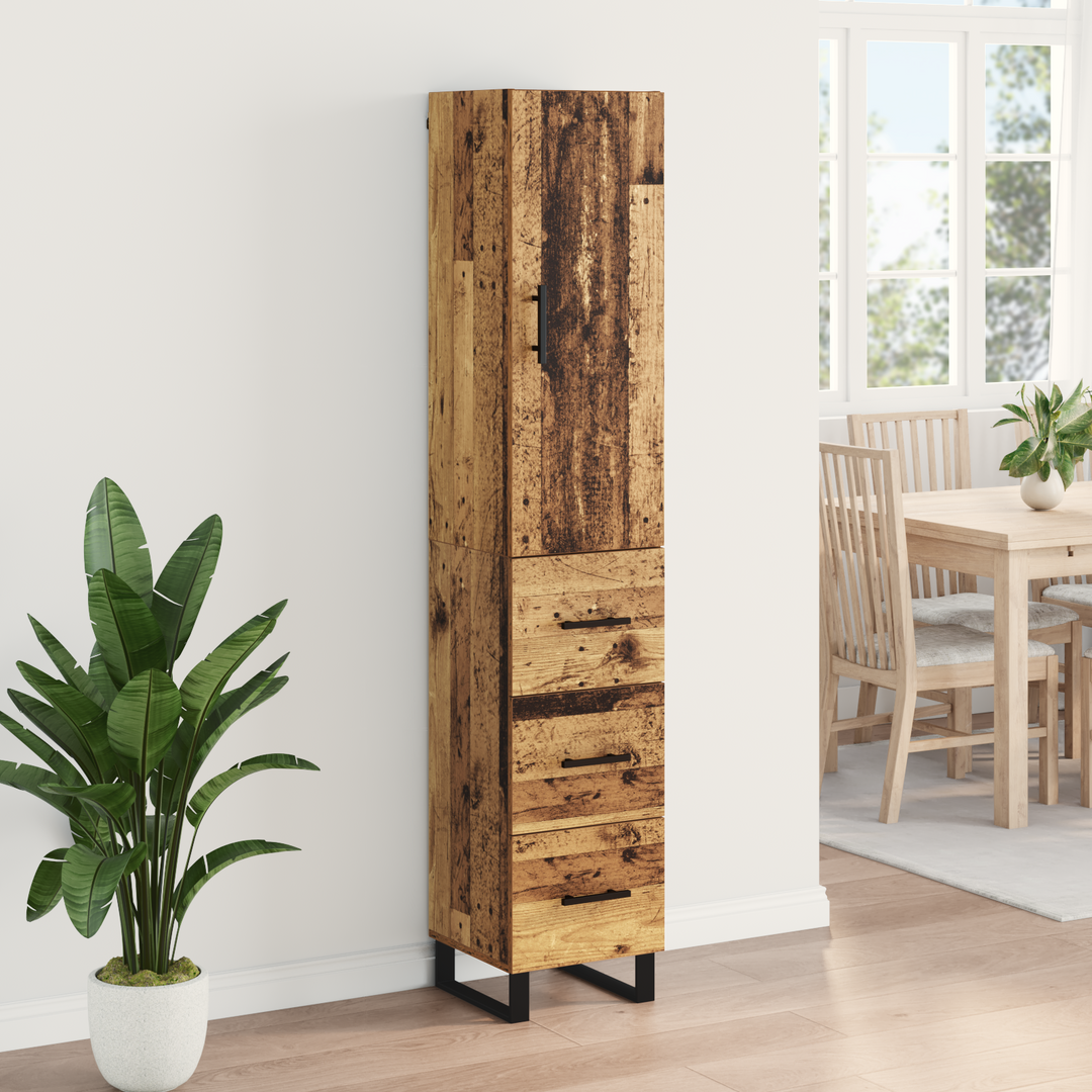 Highboard Gammelt træ 34,5 x 34 x 180 cm Konstrueret træ