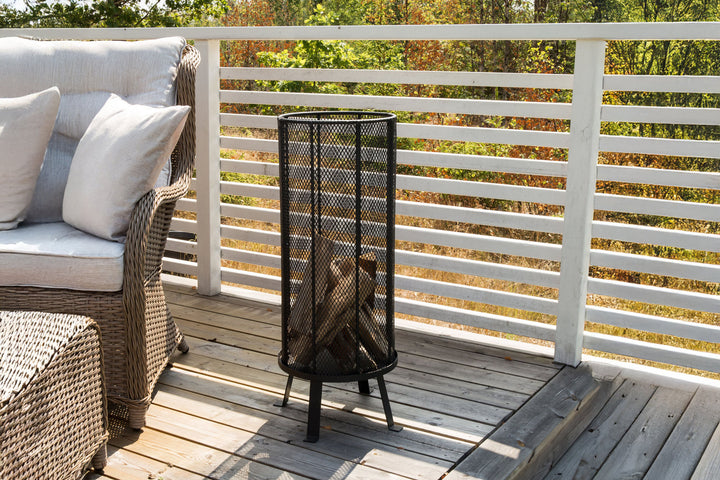 Venture Home Bastian Fire Basket - Black