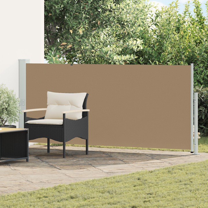 Udtrækkeligt side-markise 117 x 600 cm Polyester Rektangulær