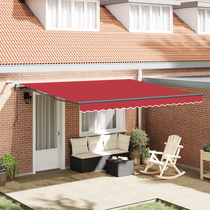 Udtrækkelig markise Rød 400 × 300 cm Polyester