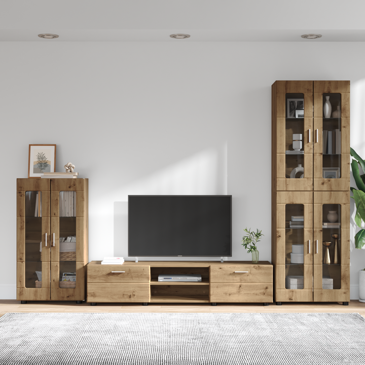 TV-møbelsæt med dør FLORIN 3 pcs Artisan Egetræ Konstrueret træ