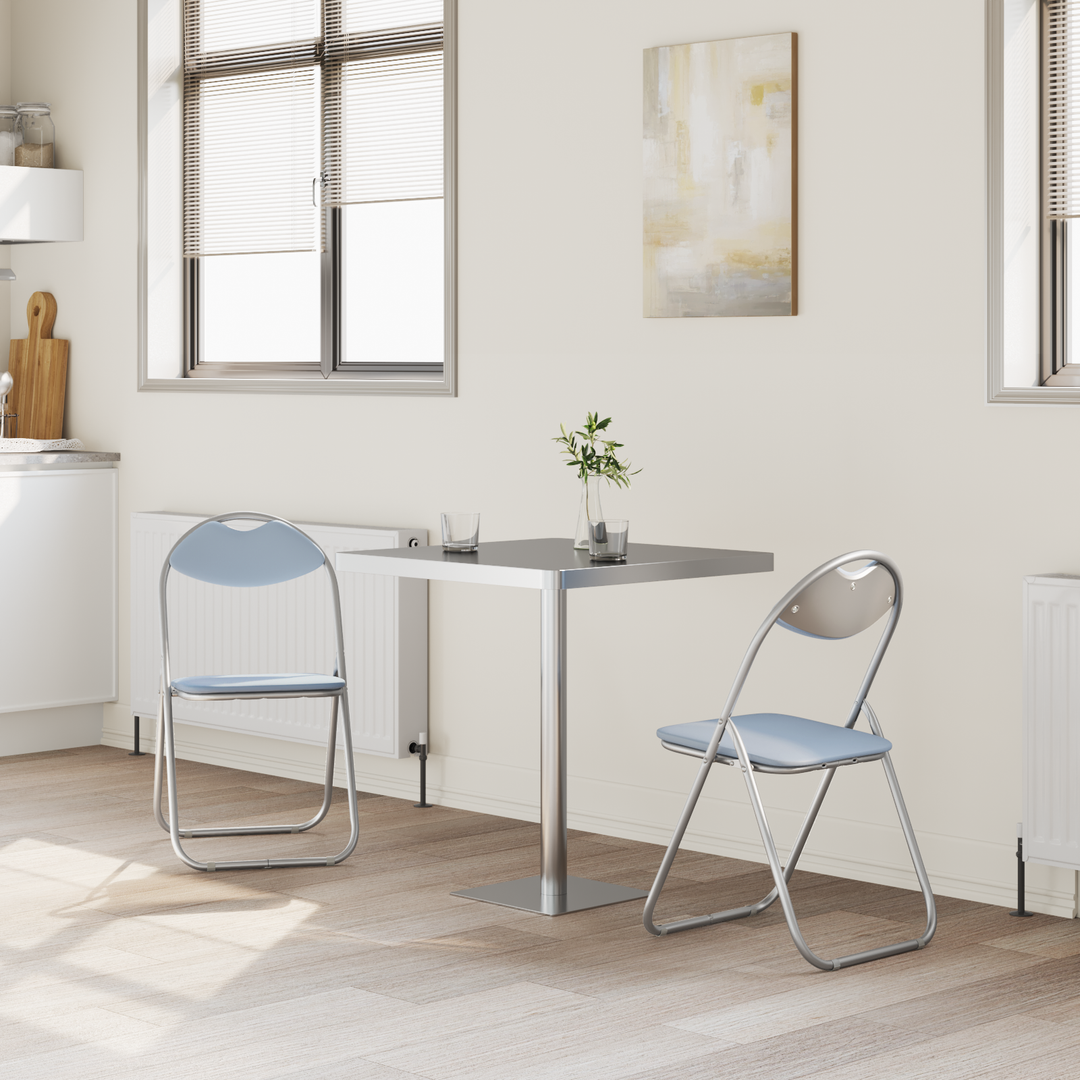 Sammenklappelig stol 2 pcs Grå 48 x 43,5 x 81 cm Faux læder