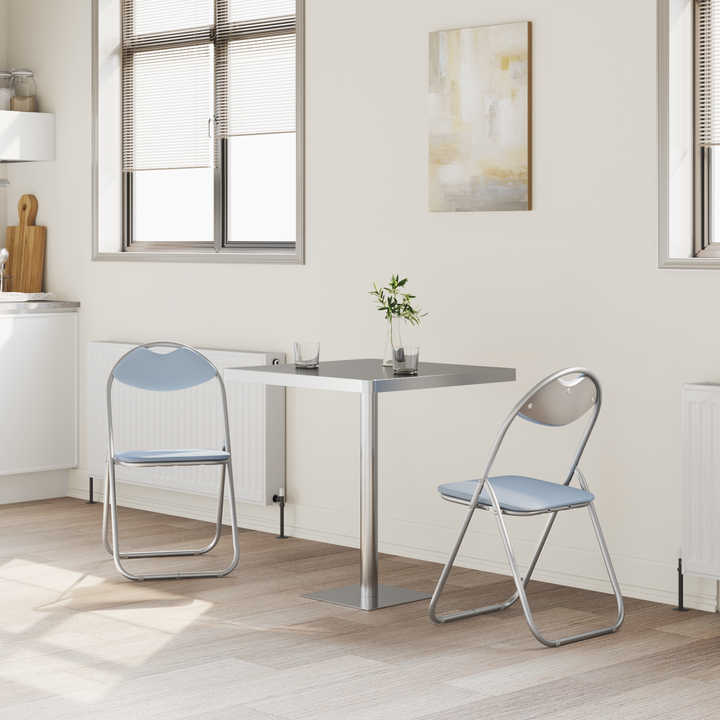 Sammenklappelig stol 2 pcs Grå 48 x 43,5 x 81 cm Faux læder