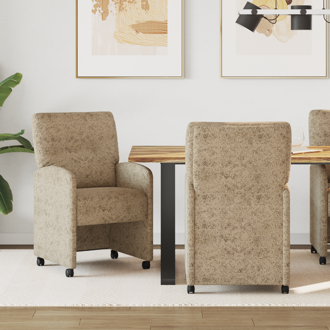Spisebordsstole med hjul med hjul 2 pcs Lysegrå 57 x 67 x 95 cm