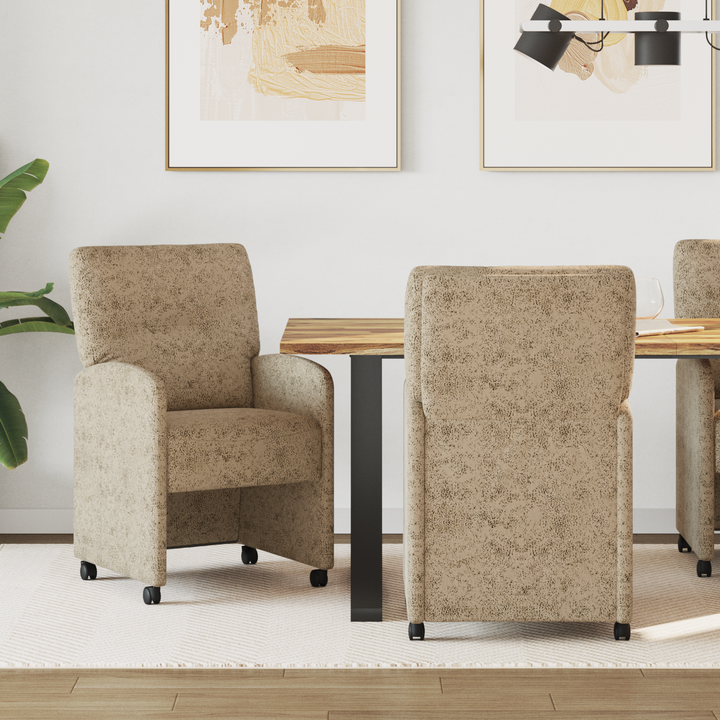 Spisebordsstole med hjul med hjul 2 pcs Lysegrå 57 x 67 x 95 cm