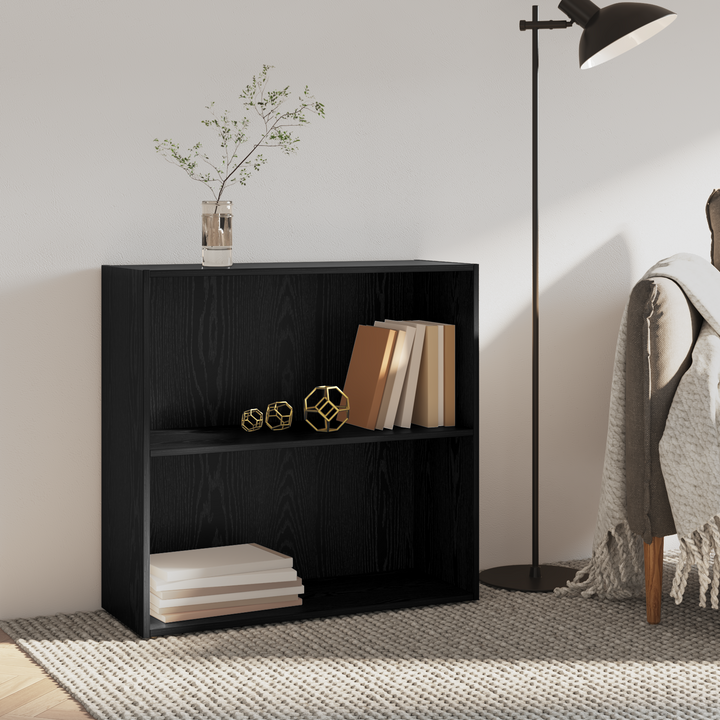 Bogreol Sort eg 80 x 30 x 76,5 cm Konstrueret træ
