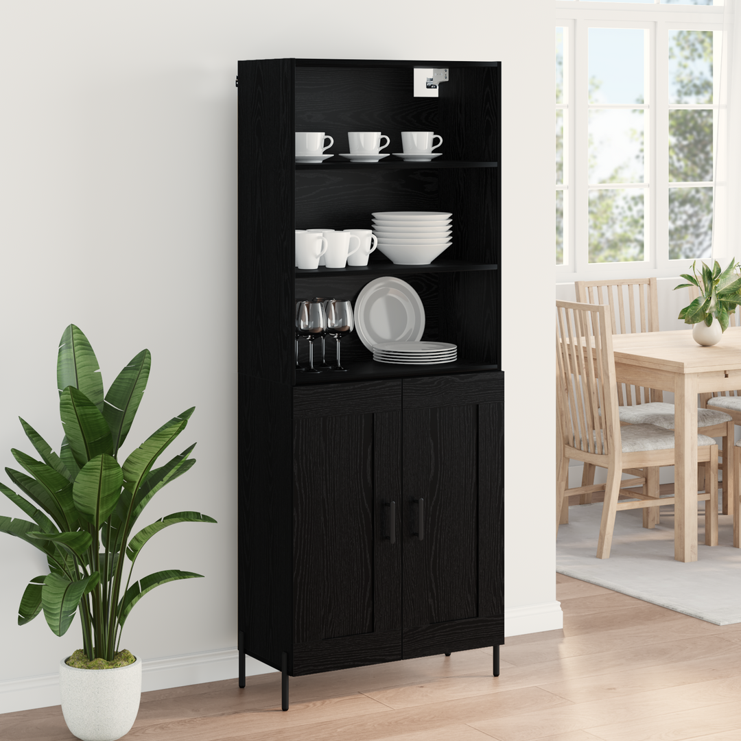 Highboard Sort eg 69,5 x 34 x 180 cm Konstrueret træ