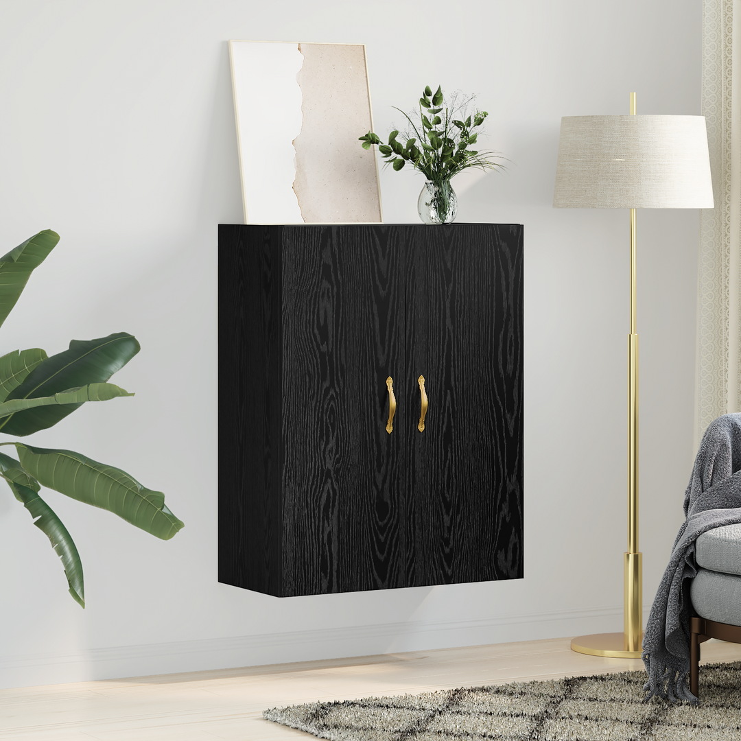 Vægskab Vægmonteret Sort eg 69,5 x 34 x 90 cm Konstrueret træ
