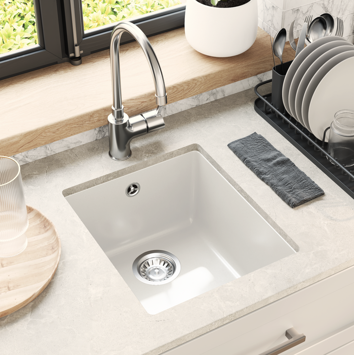 Vask Hvid 370 x 460 mm 80% Kvarts og 20% Resin