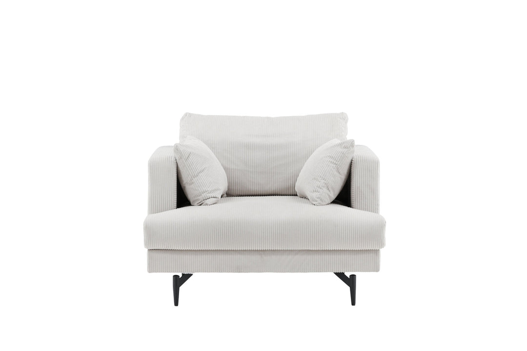 Venture Home Sofia Single Sofa - Black / Beige Corduroy