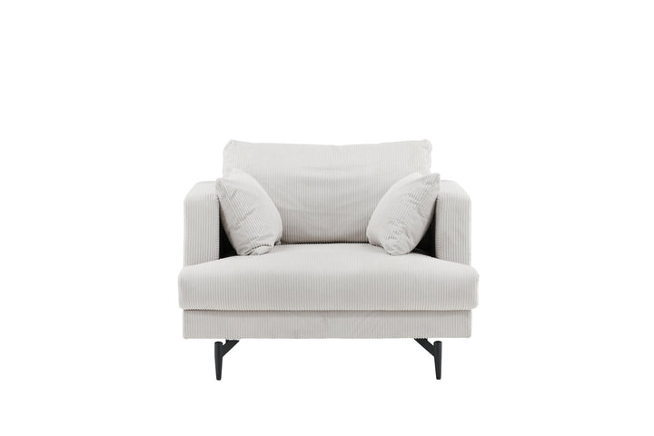 Venture Home Sofia Single Sofa - Black / Beige Corduroy