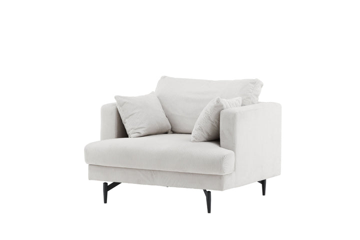 Venture Home Sofia Single Sofa - Black / Beige Corduroy
