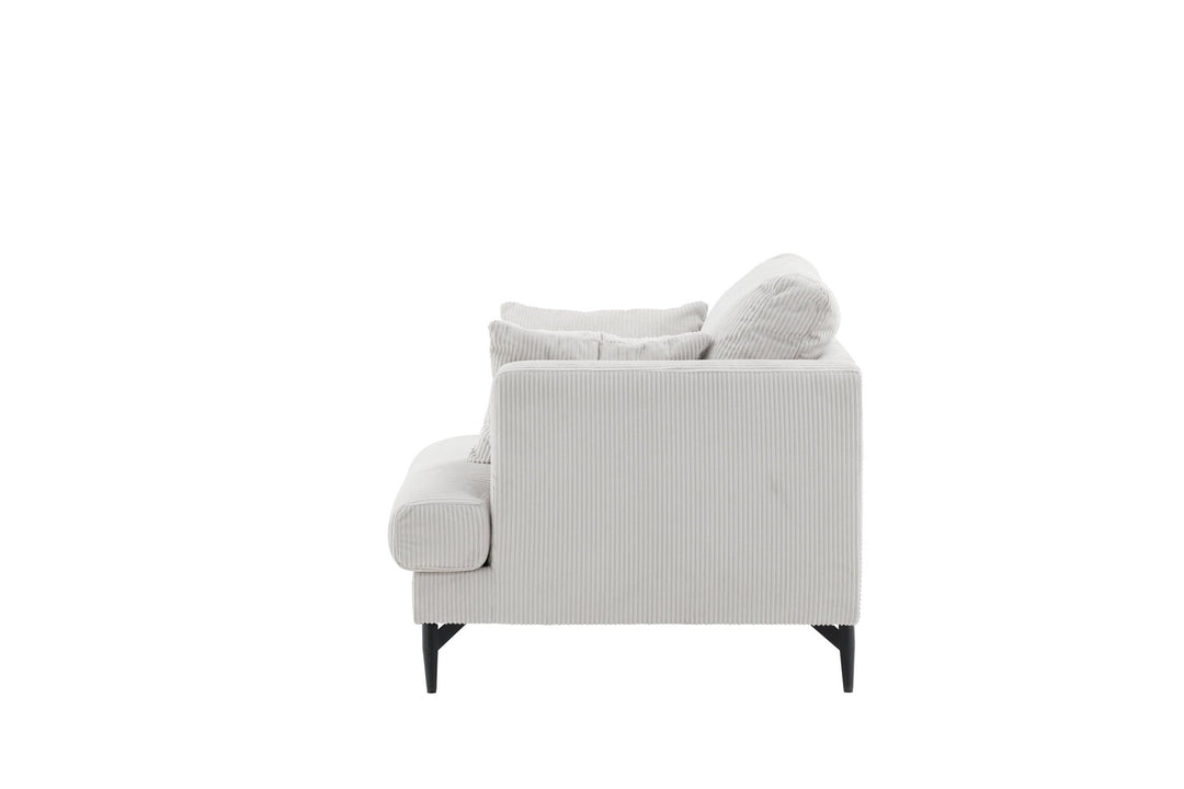 Venture Home Sofia Single Sofa - Black / Beige Corduroy