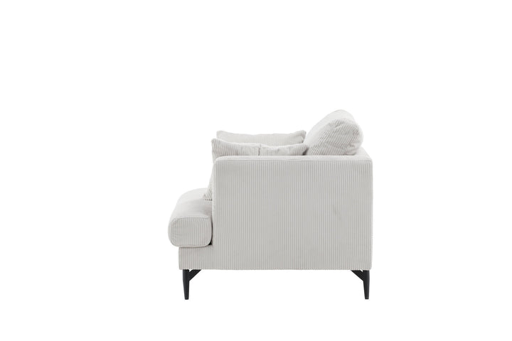 Venture Home Sofia Single Sofa - Black / Beige Corduroy